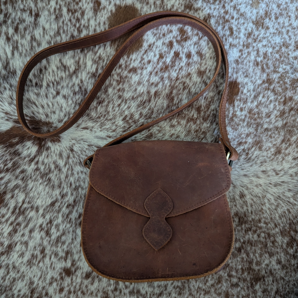 Jon Hart Brown Leather Crossbody Bag
